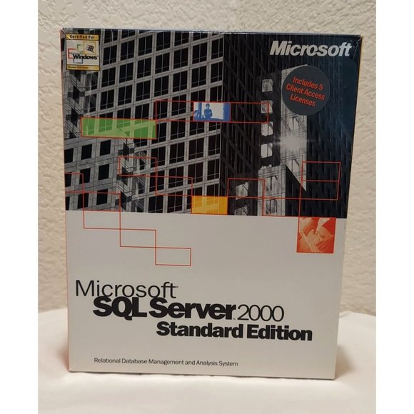 Microsoft SQL Server 2000 Standard Edition w/5 Client Licenses - 228-00690 - Picture 1 of 8
